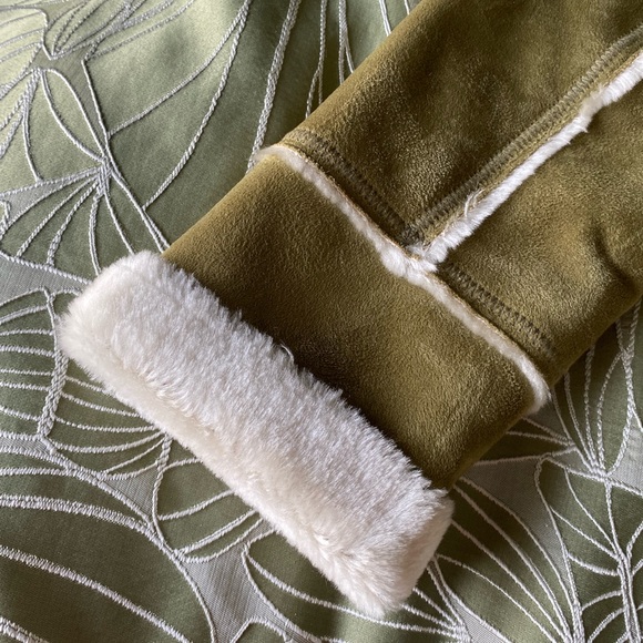 NEW Ricki’s Faux Fur Suede Green Penny Lane Style 70’s Jacket - Picture 2 of 5